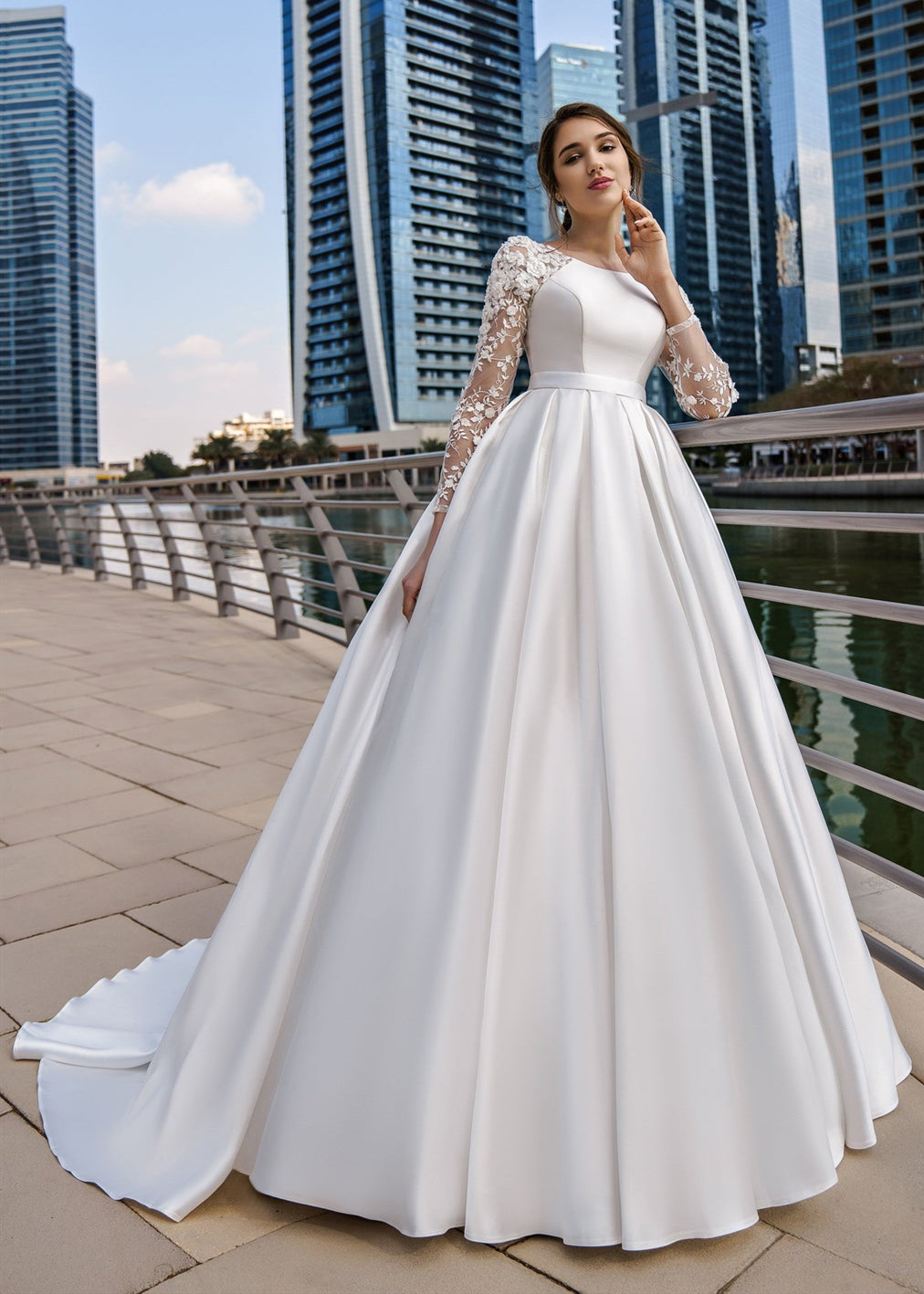 Box pleated hot sale ball gown